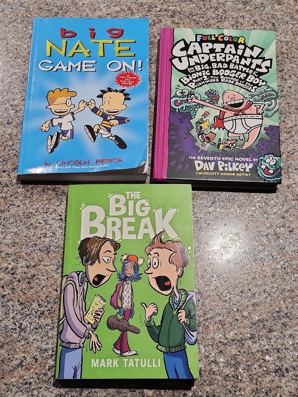 Funny Kids Book Trio: Big Nate, Captain Underpants & The Big Break